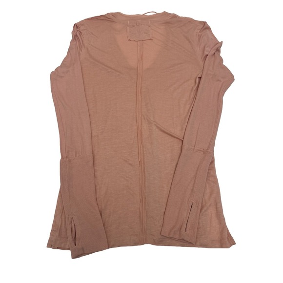 Free People Women's Xsmall Top‎ Fresh And Clean Long Sleeve Tee Coral Mist New - Picture 2 of 12